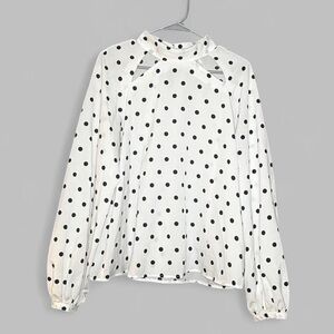 Polka Dot Women's Top - Black and White shear